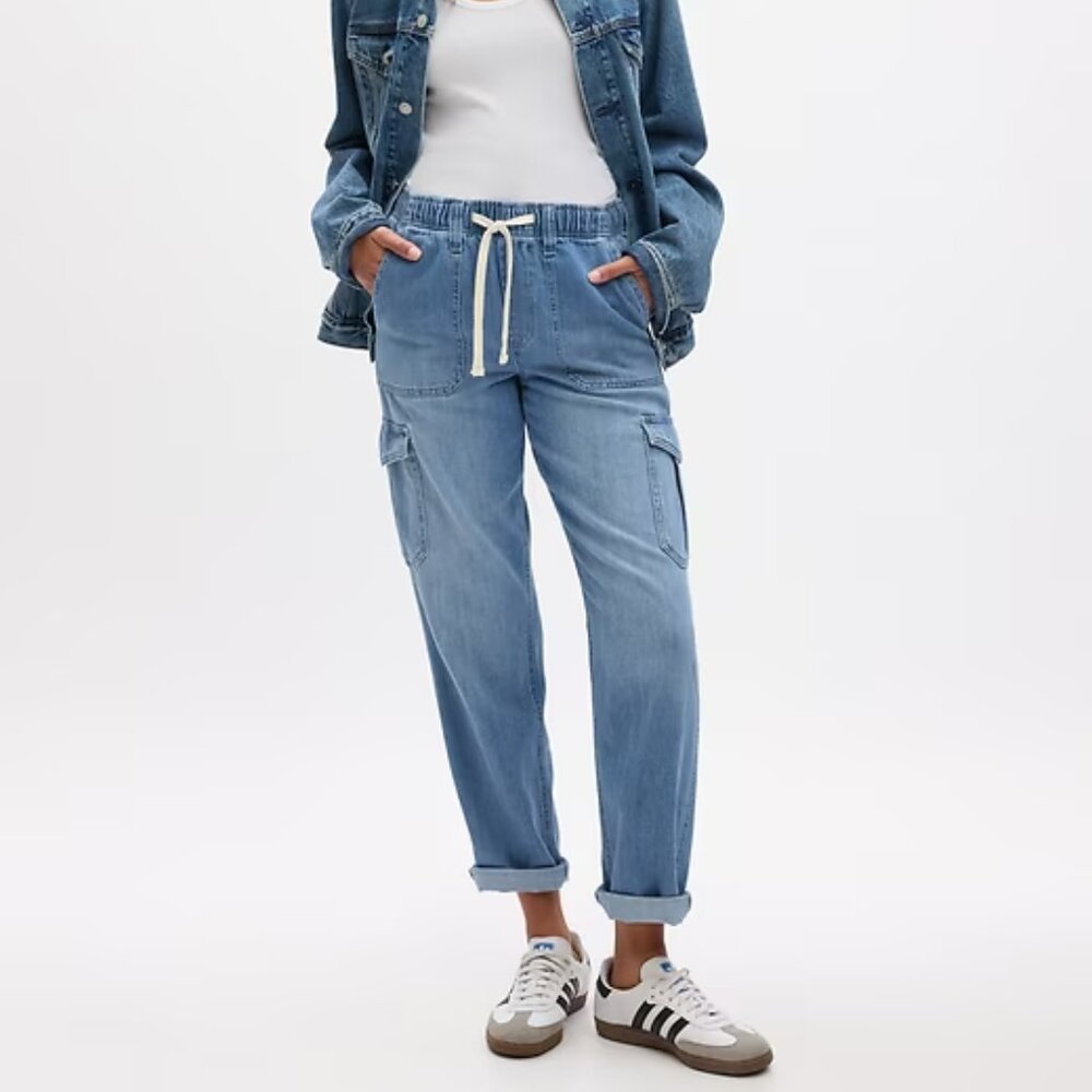 NWT Gap Easy Denim Cargo Joggers